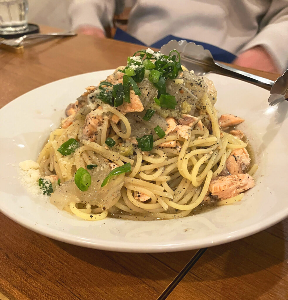 鮭のアーリオオーリオ